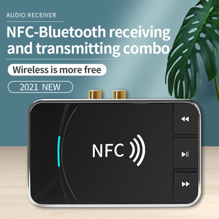 N100 NFC Desktop Bluetooth 5.0  Receiver & Transmitter Car Bluetooth Speaker Audio Adapter(Black)