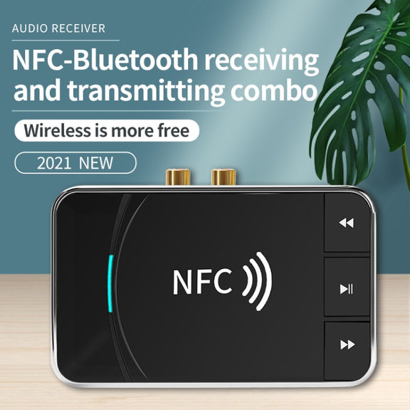 N100 NFC Desktop Bluetooth 5.0  Receiver & Transmitter Car Bluetooth Speaker Audio Adapter(Black)
