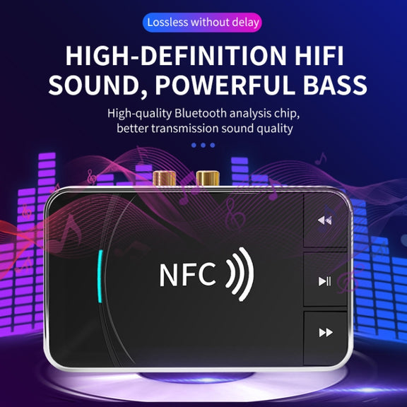 N100 NFC Desktop Bluetooth 5.0  Receiver & Transmitter Car Bluetooth Speaker Audio Adapter(Black)