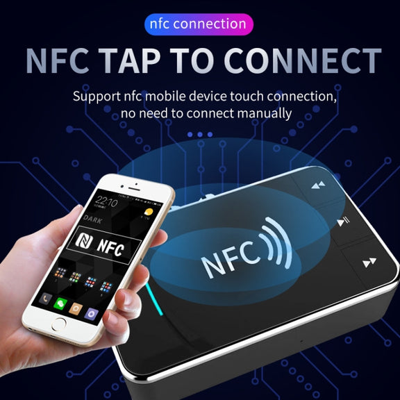N100 NFC Desktop Bluetooth 5.0  Receiver & Transmitter Car Bluetooth Speaker Audio Adapter(Black)