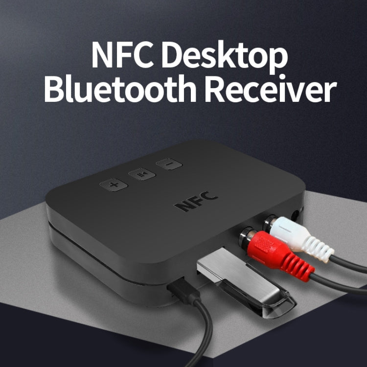 TI-800 NFC Desktop Bluetooth 5.0  Adapter Music Receiver for USB Drive Reads Bluetooth Speaker (Black)