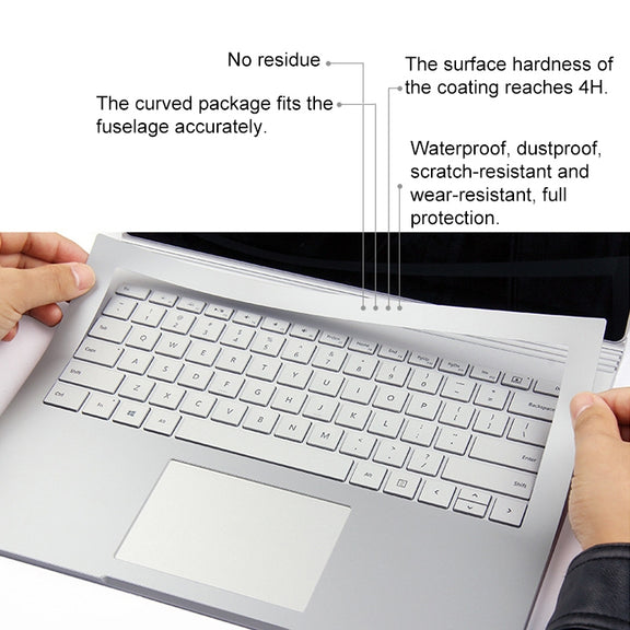 4 in 1 Notebook Shell Protective Film Sticker Set for Microsoft Surface Book 2 15 inch(Grey)