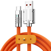 Mech Series 6A 120W USB to USB-C / Type-C Metal Plug Silicone Fast Charging Data Cable, Length: 1.2m(Orange)