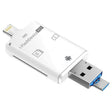 NK-208 3 in 1 i-Flash TF Card / SD Card Reader For 8 Pin + USB 2.0 + Micro USB Devices(White) - U Disk & Card Reader by PMC TechLife | Online Shopping South Africa | PMC TechLife