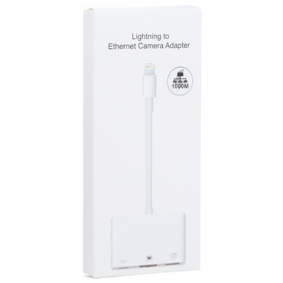 NK-107 3 in 1 8 Pin Male to USB + 1000M Ethernet + 8 Pin Power Female Adapter