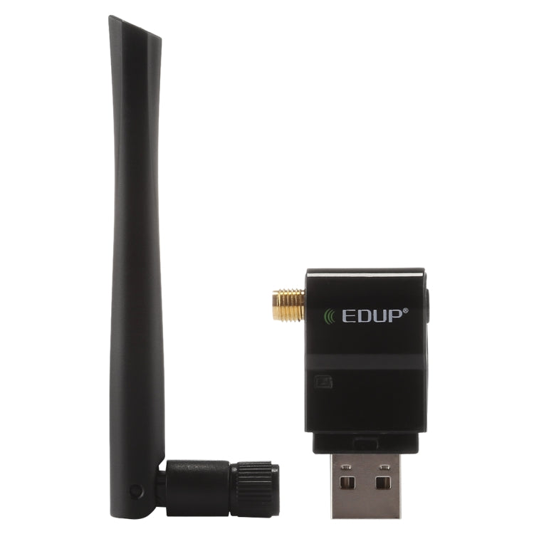 EDUP EP-AC1635 600Mbps Dual Band Wireless 11AC USB Ethernet Adapter 2dBi Antenna for Laptop / PC(Black)