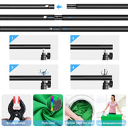 PULUZ 2x2m Photo Studio Background Support Stand Backdrop Crossbar Bracket Kit with Red / Blue / Green Backdrops