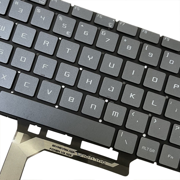 US Version Laptop Keyboard with Backlight for MSI GS65 / GS65VR / MS-16Q2 / Stealth 8SE /8SF / 8SG /Thin 8RE / Thin 8RF (Grey)