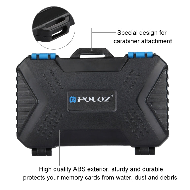 PULUZ 27 in 1 Memory Card Case for 4CF + 8SD + 9TF + 1Card PIN + 1Standard SIM + 2Micro-SIM + 2Nano-SIM