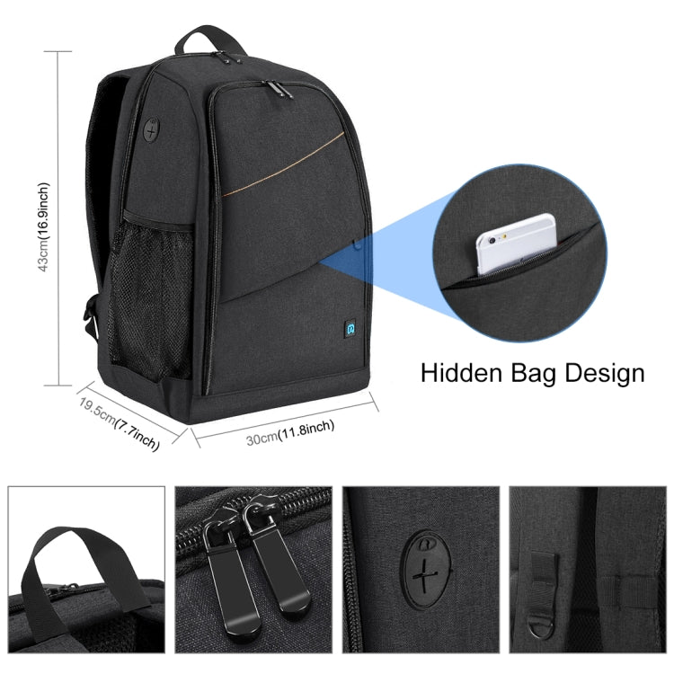 PULUZ Outdoor Portable Water-resistant Scratch-proof Dual Shoulders Backpack Handheld PTZ Stabilizer Camera Bag with Rain Cover for Digital Camera, DJI Ronin-SC / Ronin-S(Black)