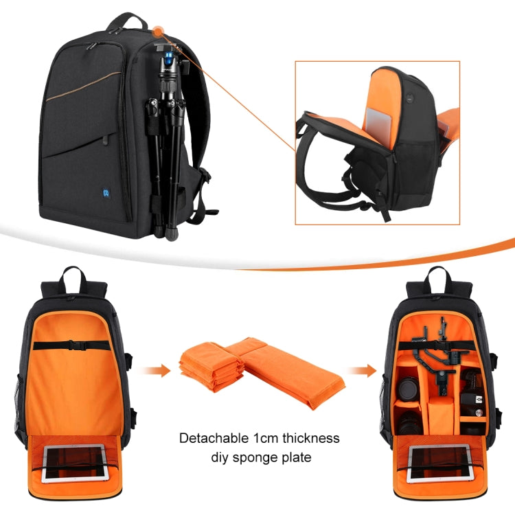PULUZ Outdoor Portable Water-resistant Scratch-proof Dual Shoulders Backpack Handheld PTZ Stabilizer Camera Bag with Rain Cover for Digital Camera, DJI Ronin-SC / Ronin-S(Black)