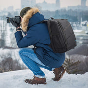 PULUZ Outdoor Portable Water-resistant Scratch-proof Dual Shoulders Backpack Handheld PTZ Stabilizer Camera Bag with Rain Cover for Digital Camera, DJI Ronin-SC / Ronin-S(Black)