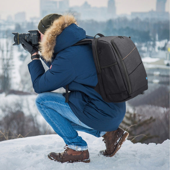 PULUZ Outdoor Portable Water-resistant Scratch-proof Dual Shoulders Backpack Handheld PTZ Stabilizer Camera Bag with Rain Cover for Digital Camera, DJI Ronin-SC / Ronin-S(Black)