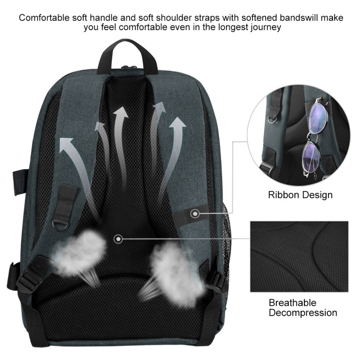 PULUZ Outdoor Portable Water-resistant Scratch-proof Dual Shoulders Backpack Handheld PTZ Stabilizer Camera Bag with Rain Cover for Digital Camera, DJI Ronin-SC / Ronin-S(Grey)