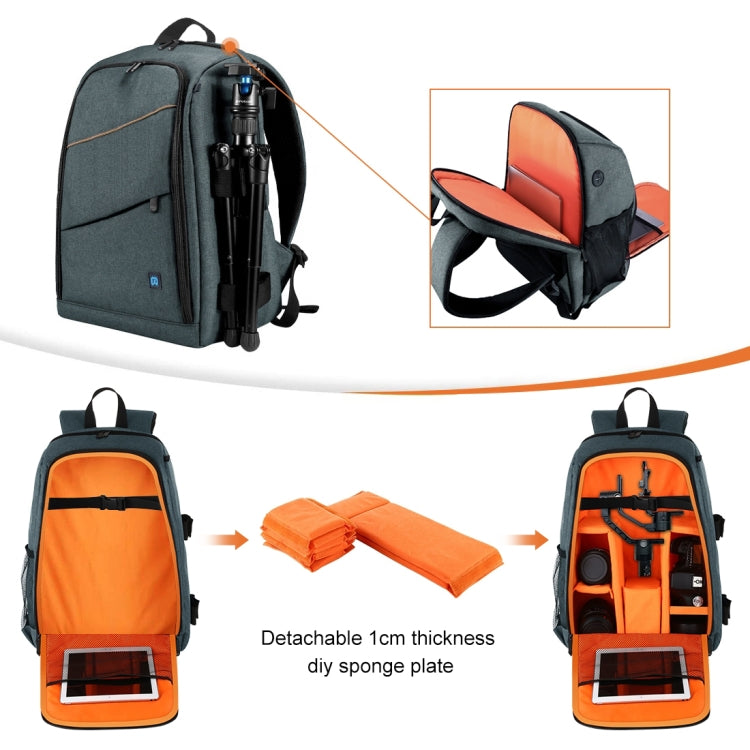 PULUZ Outdoor Portable Water-resistant Scratch-proof Dual Shoulders Backpack Handheld PTZ Stabilizer Camera Bag with Rain Cover for Digital Camera, DJI Ronin-SC / Ronin-S(Grey)