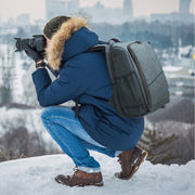 PULUZ Outdoor Portable Water-resistant Scratch-proof Dual Shoulders Backpack Handheld PTZ Stabilizer Camera Bag with Rain Cover for Digital Camera, DJI Ronin-SC / Ronin-S(Grey)
