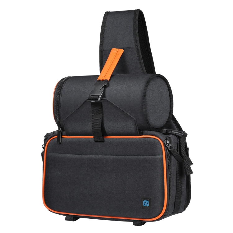 PULUZ Triangle Style SLR Camera Bag Sling Water-resistant Backpack Shoulder Messenger Bags with Removable Lens Bag(Black)