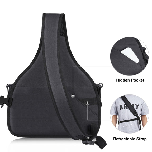 PULUZ Triangle Style SLR Camera Bag Sling Water-resistant Backpack Shoulder Messenger Bags with Removable Lens Bag(Black)