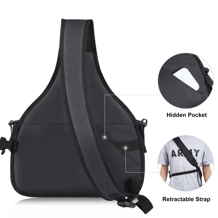 PULUZ Triangle Style SLR Camera Bag Sling Water-resistant Backpack Shoulder Messenger Bags with Removable Lens Bag(Black)