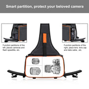 PULUZ Triangle Style SLR Camera Bag Sling Water-resistant Backpack Shoulder Messenger Bags with Removable Lens Bag(Black)