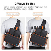 PULUZ Triangle Style SLR Camera Bag Sling Water-resistant Backpack Shoulder Messenger Bags with Removable Lens Bag(Black)