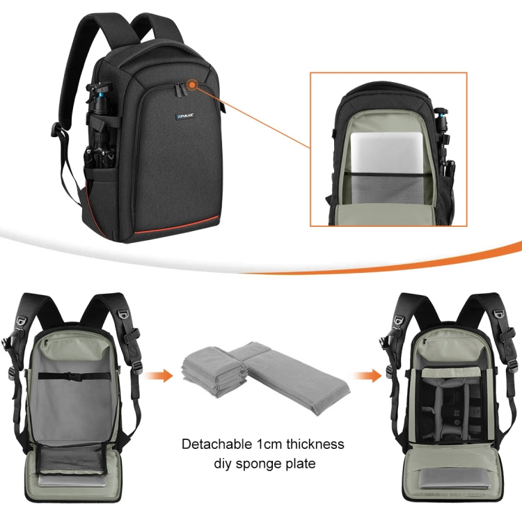 PULUZ Outdoor Portable Water-resistant Scratch-proof Dual Shoulders Backpack Handheld PTZ Stabilizer Camera Bag with Rain Cover for Digital Camera, DJI Ronin-SC / Ronin-S (Black)