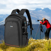 PULUZ Outdoor Portable Water-resistant Scratch-proof Dual Shoulders Backpack Handheld PTZ Stabilizer Camera Bag with Rain Cover for Digital Camera, DJI Ronin-SC / Ronin-S (Black)