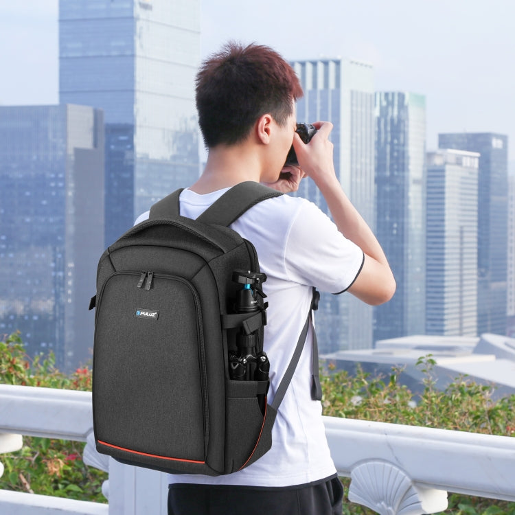 PULUZ Outdoor Portable Water-resistant Scratch-proof Dual Shoulders Backpack Handheld PTZ Stabilizer Camera Bag with Rain Cover for Digital Camera, DJI Ronin-SC / Ronin-S (Black)