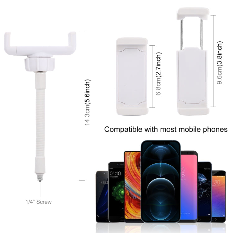 PULUZ Flexible Clip Mount Holder with Clamping Base (White)