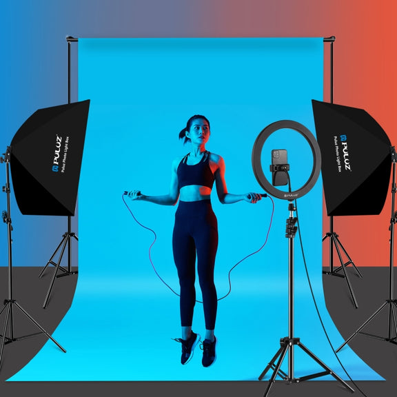 PULUZ 50x70cm Studio Softbox + 2m Tripod Mount + Single E27 30W 5700K White Light LED Bulb Photography Kit(EU Plug)