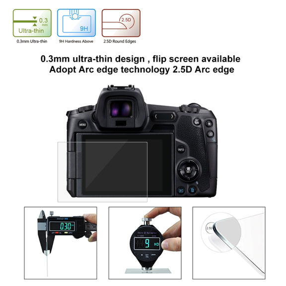 PULUZ 2.5D 9H Tempered Glass Film for Canon EOS R, Compatible with Panasonic S1/ S1R, Sigma FP