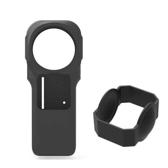 PULUZ Silicone Protective Case with Lens Cover for Insta360 One RS 1-Inch 360 Edition(Black)