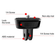 PULUZ 1/4 inch Screw Adjustable ABS Action Camera Tripod Adapter (Black)