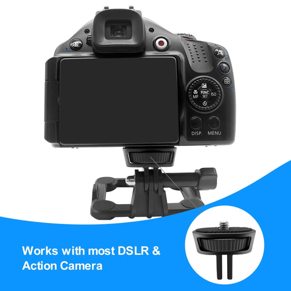 PULUZ 1/4 inch Screw Adjustable ABS Action Camera Tripod Adapter (Black)
