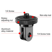 PULUZ 1/4 inch Screw Metal Tripod Mount Action Camera Adapter (Black)