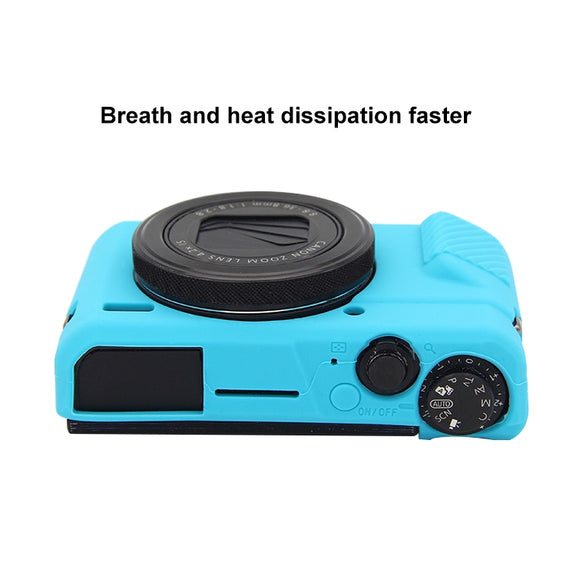 PULUZ Soft Silicone Protective Case for Canon EOS G7 X Mark II(Blue)