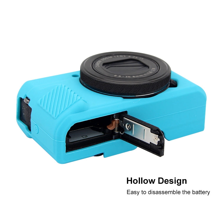 PULUZ Soft Silicone Protective Case for Canon EOS G7 X Mark II(Blue)