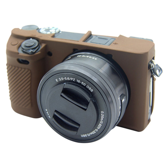 PULUZ Soft Silicone Protective Case for Sony ILCE-6300 / A6400(Coffee)