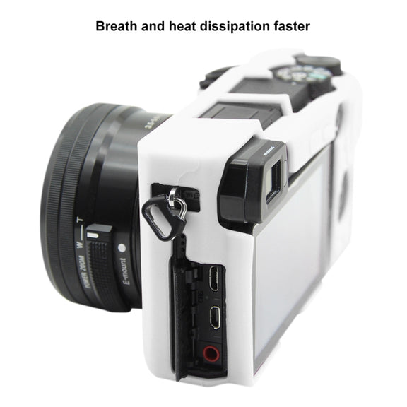 PULUZ Soft Silicone Protective Case for Sony ILCE-6300 / A6400(White)