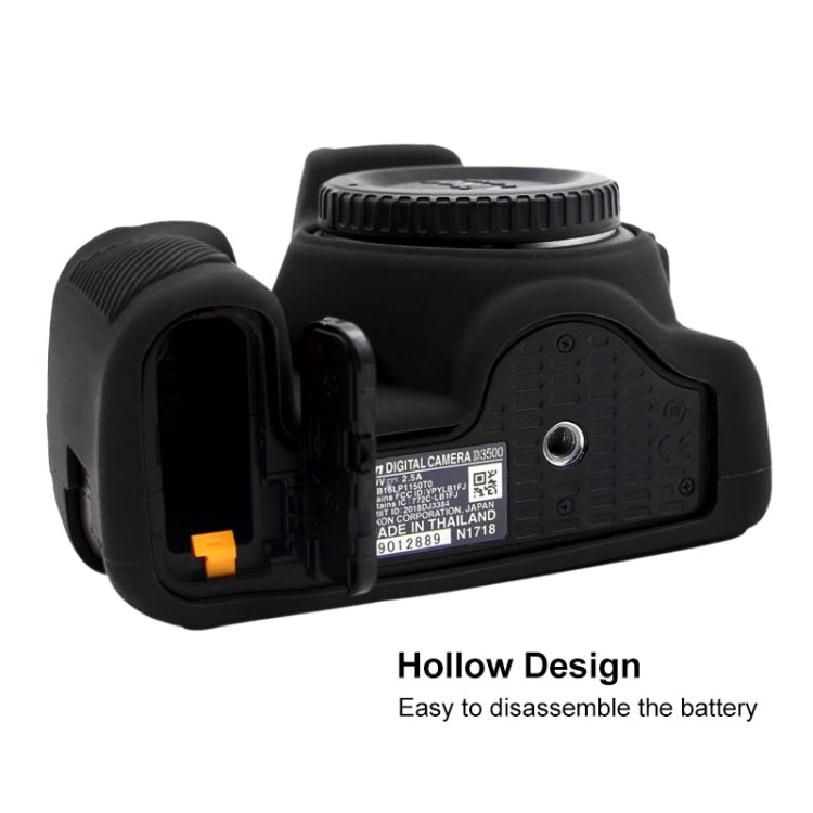PULUZ Soft Silicone Protective Case for Nikon D3500(Black)