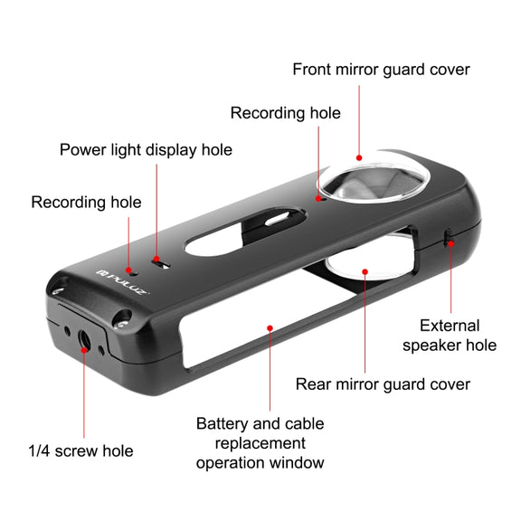 For Insta360 X3 PULUZ Metal Protective Cage Rig Housing Frame with Lens Protector(Black)