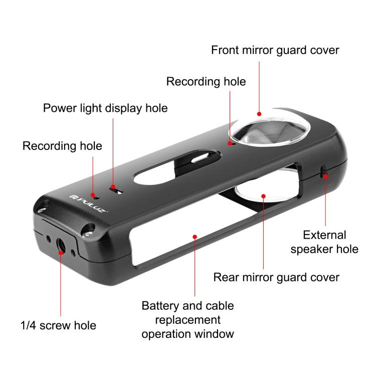 For Insta360 X3 PULUZ Metal Protective Cage Rig Housing Frame with Lens Protector(Black)