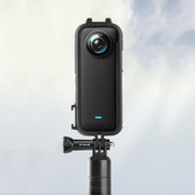 For Insta360 X3 PULUZ Cold Shoe PC Plastic Protective Frame with Adapter Mount & Screw(Black)