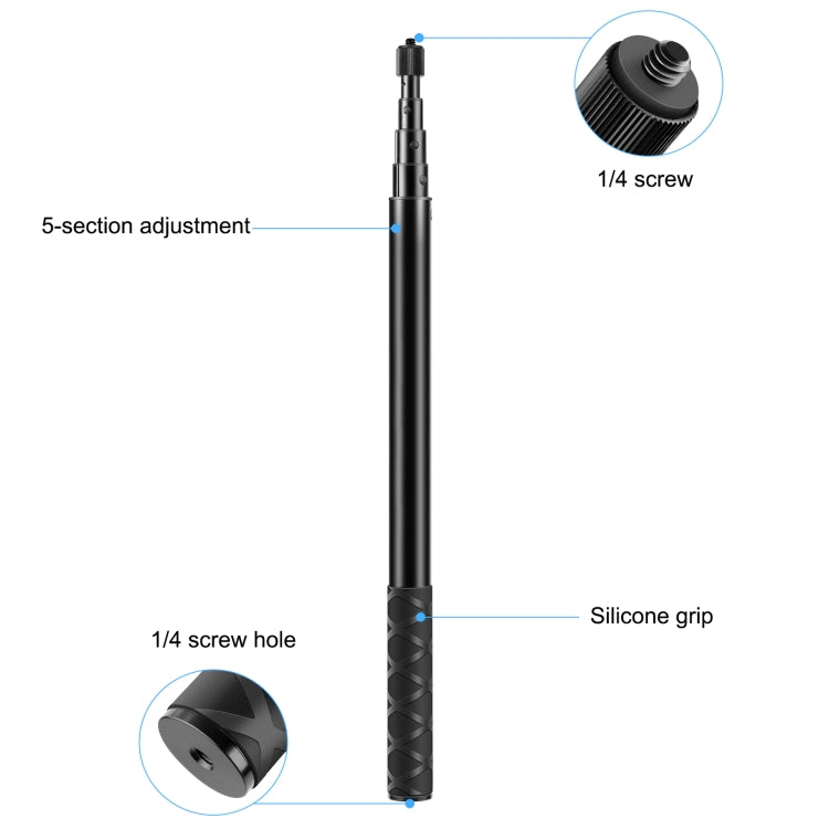 PULUZ 150cm Metal Selfie Stick Monopod  for Insta360 One RS / X2 / X3