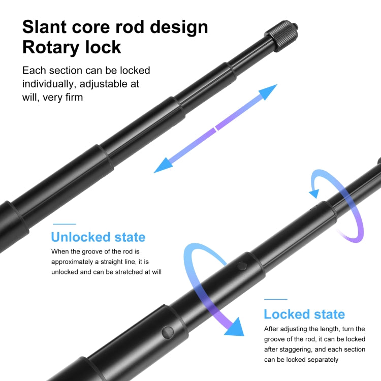 PULUZ 150cm Metal Selfie Stick Monopod  for Insta360 One RS / X2 / X3