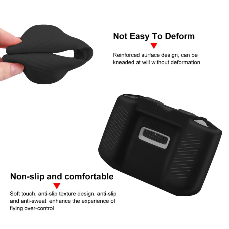 PULUZ Shockproof Anti-scratch Silicone Case with Neck Strap For DJI Mini 3 / 3 Pro / Mavic 3 / Air 2S / Mini 2 Remote Control (Black)