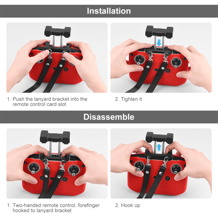 PULUZ Shockproof Anti-scratch Silicone Case with Neck Strap For DJI Mini 3 / 3 Pro / Mavic 3 / Air 2S / Mini 2 Remote Control (Black)