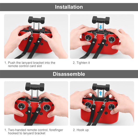 PULUZ Shockproof Anti-scratch Silicone Case with Neck Strap For DJI Mini 3 / 3 Pro / Mavic 3 / Air 2S / Mini 2 Remote Control (Black)