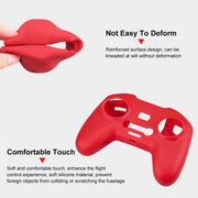 For DJI FPV Combo Remote Control PULUZ Silicone Protective Case with Neck Strap(Red)