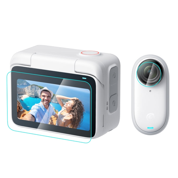 For Insta360 GO 3 / GO 3S PULUZ 2 in 1 Screen and Lens Tempered Glass Film (Transparent)